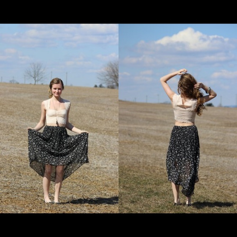 LC Lauren Conrad High Low Floral Skirt